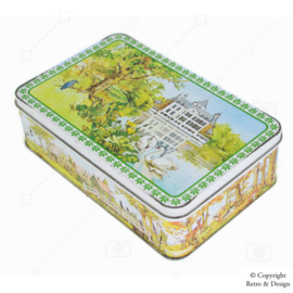 "Vintage Verkade Cookie Tin with Dutch Landscapes and Houses"