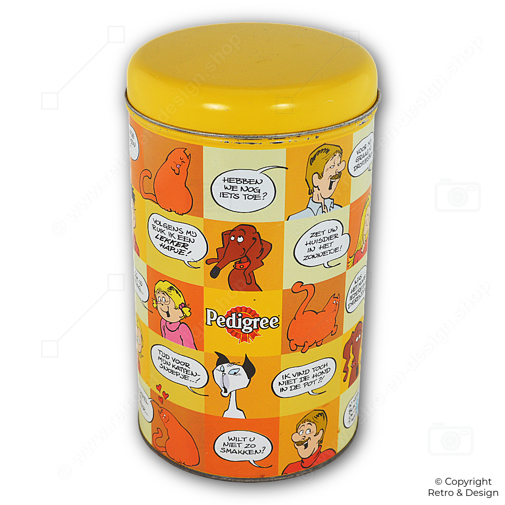 Lata Vintage de Comida para Perros Pedigree – Ilustraciones de Jan, Jans y los Niños (2001)