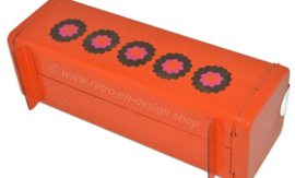 Lata vintage de pan de jengibre de Brabantia naranja modelo "Patrice" con decoración floral