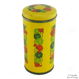 Boîte à biscuits Vintage Verkade – Design Nostalgique avec Motif de Capucines