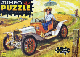 Vintage Jumbo Jigsaw Puzzle 1055 Dame in oldtimer (1967-1968) 160 stukjes