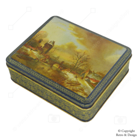 Elegant Vintage Tin with Winter Nostalgia