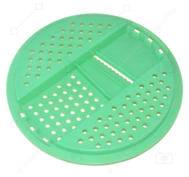 Vintage Tupperware grater or slicing dish in jade green with lid