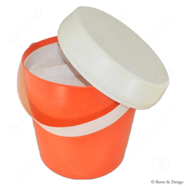 "Discover the Vintage Orange 1970s Sewing Box by FLAIR with Convenient Storage Options!"