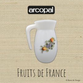 Jarra o jarra de leche Arcopal Fruits de France fabricada en vidrio borosilicato opal