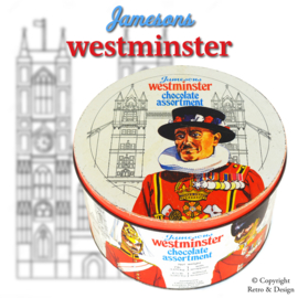 "Vintage Jamesons Westminster Chocolate Tin from 1977"