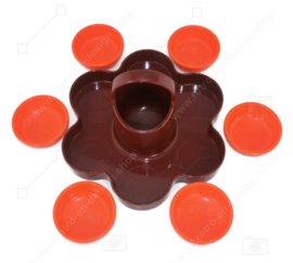 Vintage snack bowl by Emsa in flower shape in the colour combination brown and orange