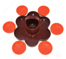 Bol à collation vintage d'Emsa en forme de fleur dans la combinaison de couleurs marron avec orange