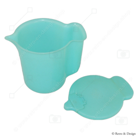 Vase pichet Accolay bleu turquoise et jaune circa 1950
