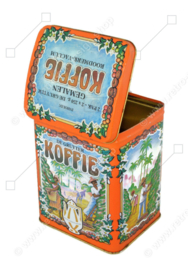 Vintage tin for ground coffee from De Gruyter, orange