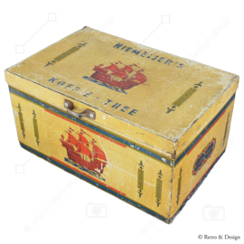Medium-sized vintage tin for Niemeijer's Koffie - Tea with images of a galleon/sailing ship