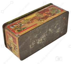 Boîte rectangulaire allongée en vintage avec inscription "Excentricos"