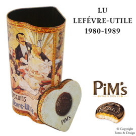 Boîte en Métal Vintage en Forme de Cœur pour Pim's par LU (1980-1989)