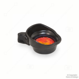 Vintage 8-delige keramische serveerset jaren 60/70 – rood-oranje lavaglazuur