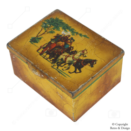 Boîte vintage en étain avec une représentation d'une calèche pour le thé Pickwick par Douwe Egberts