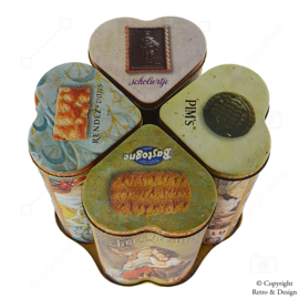 LU Heart-Shaped Vintage Cookie Tin Set with Clover-Shaped Tray – PiM's, Scholiertje, Bastogne & Rendez-vous