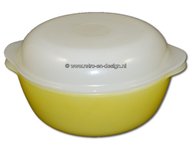 Arcopal France Opale, Gelbe Backenschüssel mit weiße Abdeckung