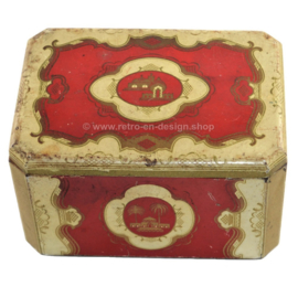 Vintage oriental tin in red with golden details