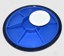Tupperware Preludio collection service mit sechs Fächern, blau/weiß