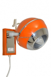 Retro vintage lámpara de la bola, lámpara de pared, lámpara de balas, de los años 60 -70