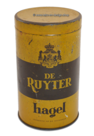 Ronde vintage blikken bus voor De Ruyter hagel