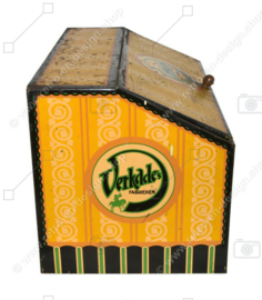 Grande boîte de comptoir vintage jaune «VERKADE’S RUSK»