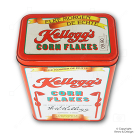 Boîte de Céréales Vintage Kellogg’s Cornflakes (1989) – Boîte Rétro Rouge, Collector