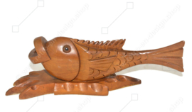 Sculpture vintage / poisson sculpté en bois