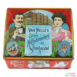 Boîte en métal Vintage : La torréfaction de café vapeur et le commerce de thé Van Nelle