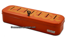 Brabantia orangefarbene Haushaltskasse, Sparbüchse nummeriert von 1 bis 7. Inkl. Schlüssel