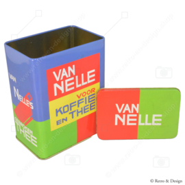 Trae la nostalgia a la vida: Lata retro de café y té Van Nelle con taza de cerámica