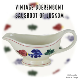 "Unique Vintage Boch Boerenbont Gravy Boat or Sauce Boat - Hand-Painted and Made in Belgium"