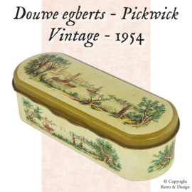 "Theetijd: vintage Douwe Egberts lepeldoosje uit 1954 - Een tijdloze schat voor theeliefhebbers!"