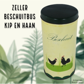 "Nostalgische Eleganz: Zellers zeitlose 'Hahn und Henne' Keksblechdose aus den 1980er Jahren"