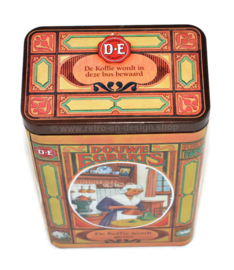 Coffee tin by Douwe Egberts with nostalgic images