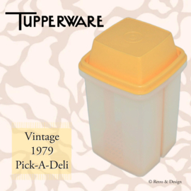 Pick A Deli - Kunststof vintage tafelzurenpot, Augurkenhouder van Tupperware in geel
