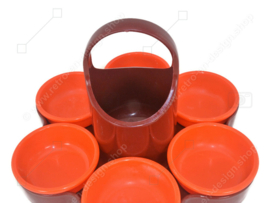 Vintage snack bowl by Emsa in flower shape in the colour combination brown with orange