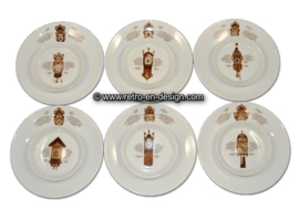 Breakfast and Pastry plates. 'Clocks Dinnerware' Nutroma, Mitterteich