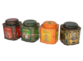 Set of four vintage tea tins for Pickwick Tea by Douwe Egberts