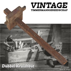 Vintage Zimmermannswerkzeug: Doppelte Markierlehre oder Kreuzmarkierblock