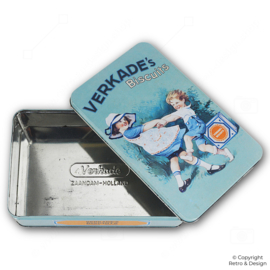 Vintage Verkade Keksdose mit spielenden Kindern – Retro Niederländisches Design