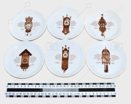 Set aus sechs Gebäcktellern als Ergänzung zum bekannten Nutroma - Mitterteich Clock Geschirr