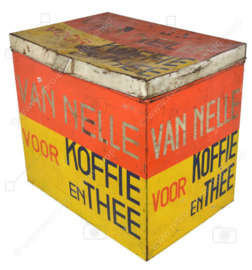 Lata grande de mostrador para café y té de la marca Van Nelle, Rotterdam de 1930