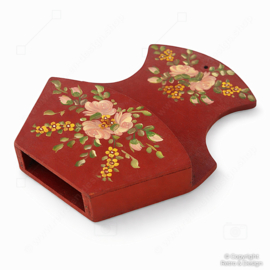 Vintage Hand-Painted Coffee Filter Holder – Wooden – Floral Motif