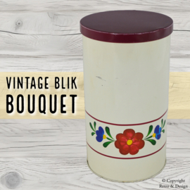"Lata Vintage con Esplendor Floral: ¡Descubre "Bouquet" de los años 70-80!"