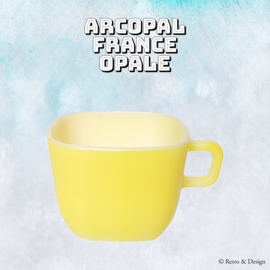 Tasse à soupe Arcopal France Opale jaune vintage