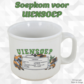 Weiße Suppenschüssel mit dem Text 'Uiensoep' – Vintage L. Doke & Zn.