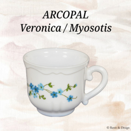 Tasse Arcopal France mit Dekor Veronica / Myosotis