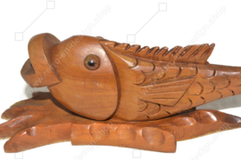 Vintage sculpture / wood carved fish