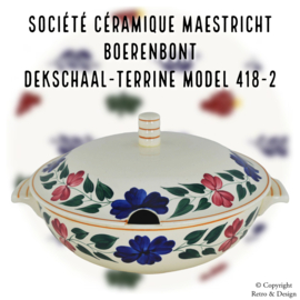 "Boerenbont Schoonheid: Vintage Société Céramique Dekschaal met Historie en Stijl!"
